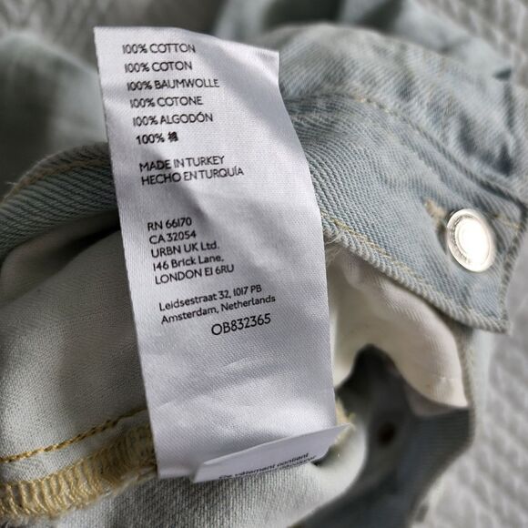 We the free free people distressed semi crop raw hem high rise button fly jeans - Picture 10 of 13